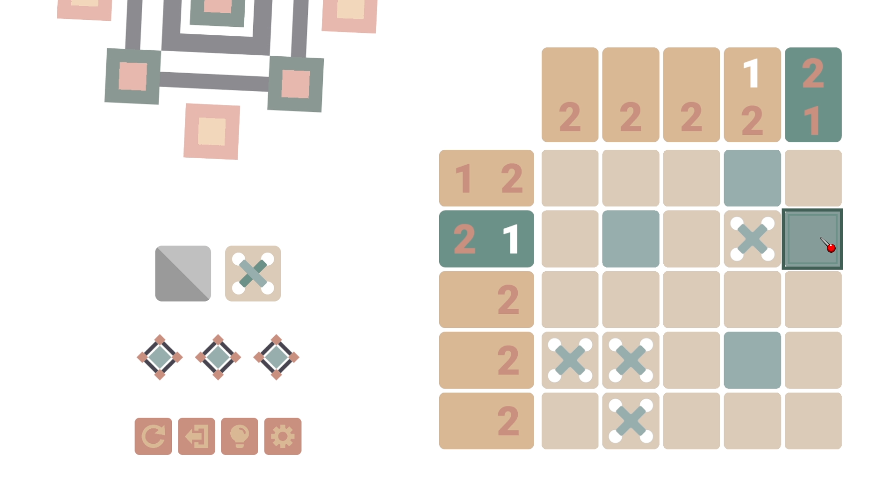 Tablero de nonogramas de Almazuela Picross